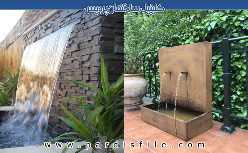 طراحی آبنما / ساخت آبنما در داخل خانه / نمونه کار اجرای آبنمای داخل خیاط / آبشار مصنوعی داخل باغ ویلا